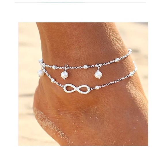 🎉Summer Sale🎉Silver pearl anklet - Picture 2 of 2